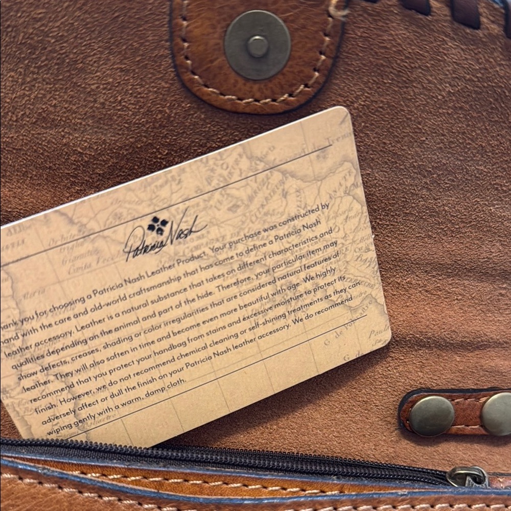 Patricia Nash Tan Embossed Leather Crossbody Bag - Picture 7 of 9